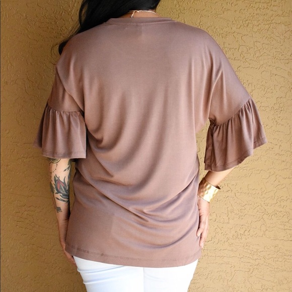 Bamboo Rufffle Sleeve Top - Picture 3 of 3